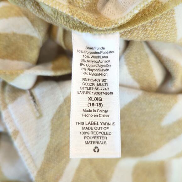 Scoop NYC Gold White Zebra Print Wool Blend Shacket Size XL - Picture 11 of 12